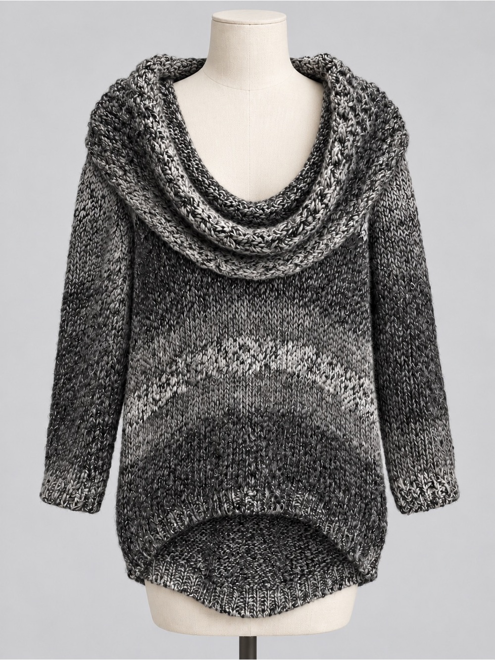 MEXX Marled Knit Soft Grey Cowl Neck Sweater – Size S Fall Cozy